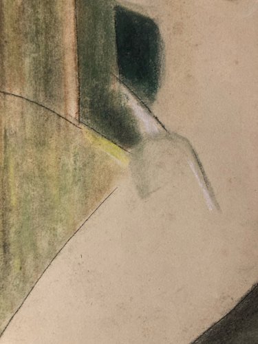 Dessin 1960 Sur Papier Femme Nue Nu Atelier Crayon Minimaliste Cubisme Art