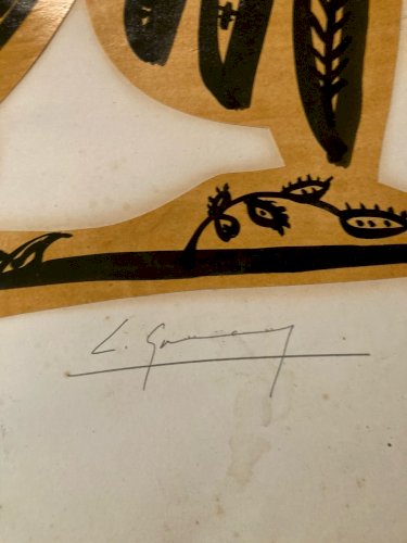 Dessin  1970 Coq Poule Animal Animaux Ancien Encre Peinture A Identifier Art