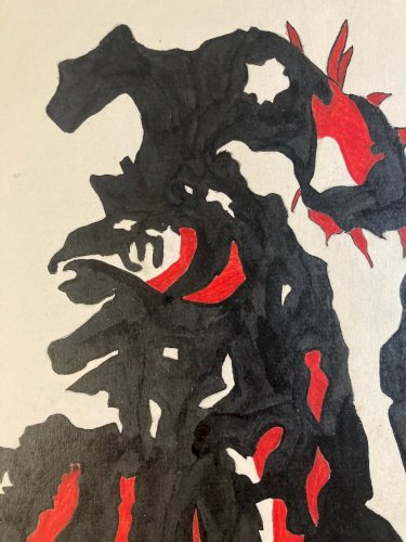 Dessin  1970 Coq Poule Animal Animaux Ancien Encre Peinture A Identifier