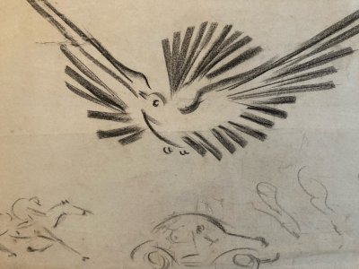 Drawing 1970 Bird Pencil Charcoal Dove Animal Animals To Identify 20th Century