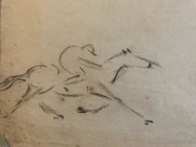 Dessin 1970 Oiseau Crayon Fusain Colombe Animal Animaux A Identifier Drawing XXe