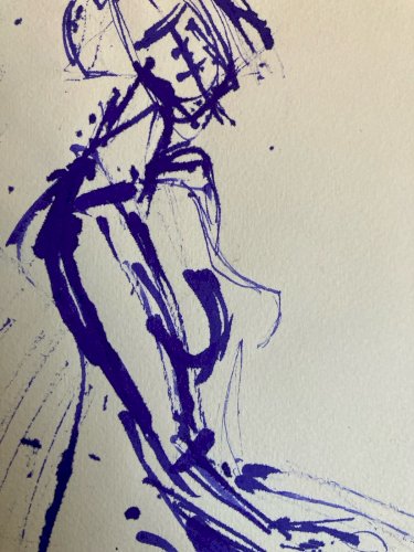 Dessin 1980 Encre Femme Nu Nue Erotique A Identifier Art Atelier Bleue XXe