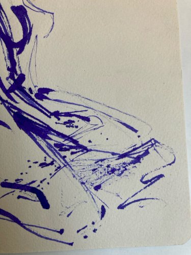 Dessin 1980 Encre Femme Nu Nue Erotique A Identifier Art Atelier Bleue XXe