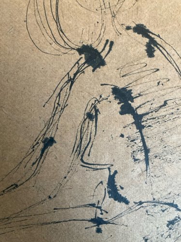 Dessin 1980 Encre Femme Nu Nue Erotique A Identifier Art Atelier Dos XXe