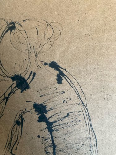 Dessin 1980 Encre Femme Nu Nue Erotique A Identifier Art Atelier Dos XXe