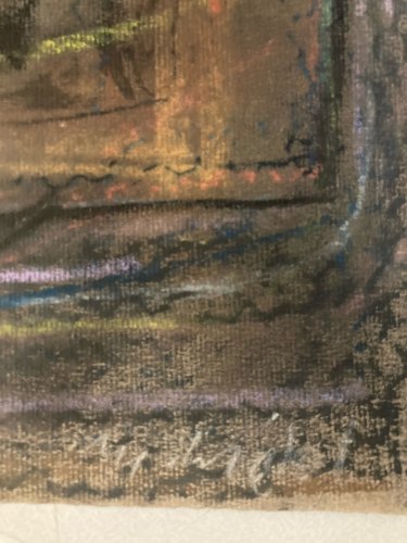 Dessin 1980 Fusain Peintre Marcel Melot Art Abstraction Expressionnisme Abstrait