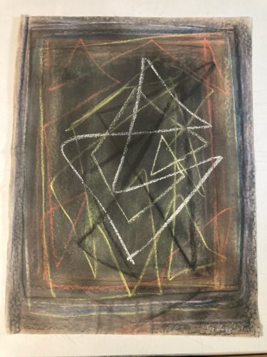 Dessin 1980 Fusain Peintre Marcel Melot Art Abstraction Expressionnisme Abstrait