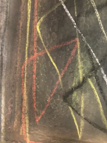 Dessin 1980 Fusain Peintre Marcel Melot Art Abstraction Expressionnisme Abstrait