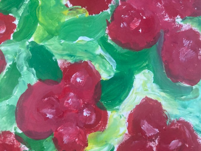 Dessin 1980 Peinture Papier Gouache  Fleur Fleurs Herbe À Identifier Art