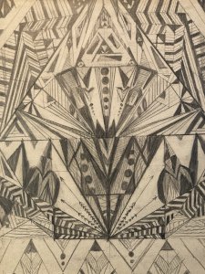 Abstract Drawing 1950 Pencil on Paper Abstraction Constructivism 20th Century Art