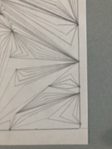 Dessin Abstrait 1976 Crayon Sur Papier abstraction Géométrique Op Art XXe