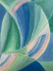 Dessin Abstrait  abstraction, Art Fusain 1980 A Identifier Signé XXe