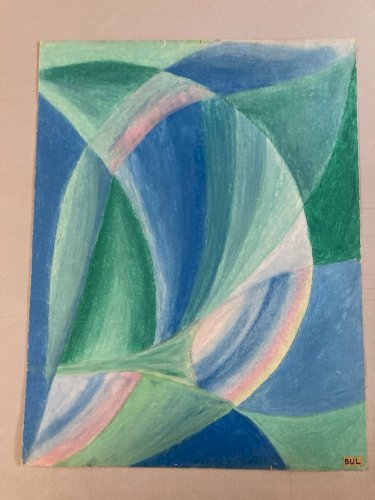 Dessin Abstrait  abstraction, Art Fusain 1980 A Identifier Signé XXe