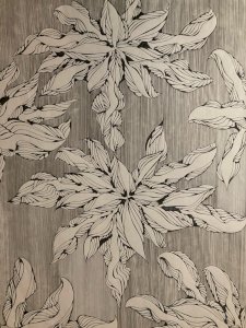 Dessin  Abstrait Encre Sur Papier abstraction 1980 À Identifier Fleur