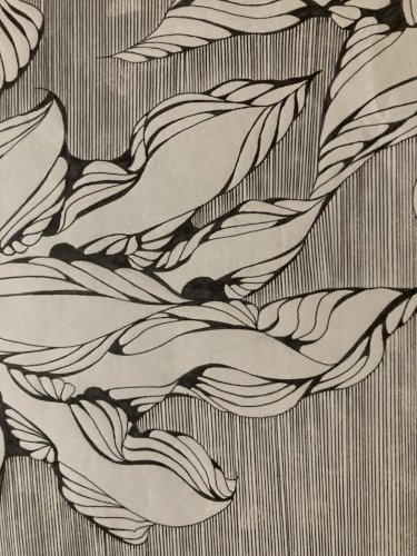 Dessin  Abstrait Encre Sur Papier abstraction 1980 À Identifier Fleur