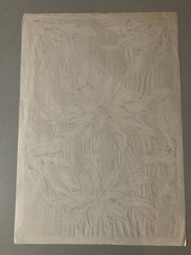 Dessin  Abstrait Encre Sur Papier abstraction 1980 À Identifier Fleur