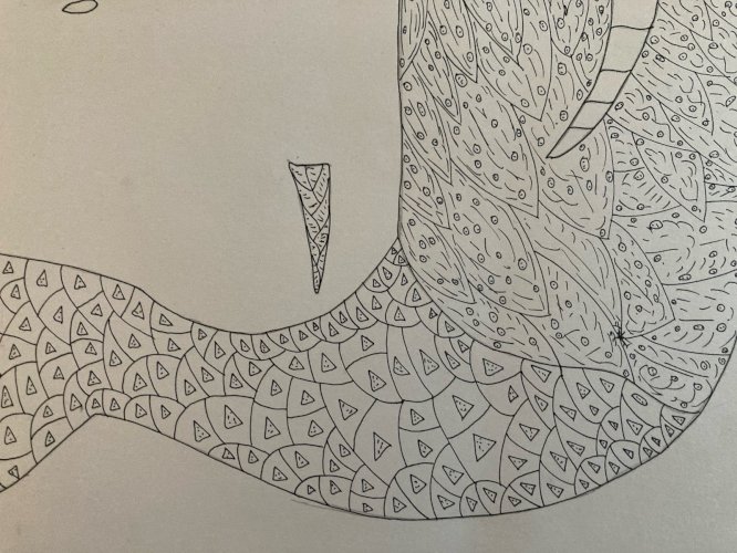 Dessin  Abstrait Encre Sur Papier abstraction 1980 À Identifier Grotte