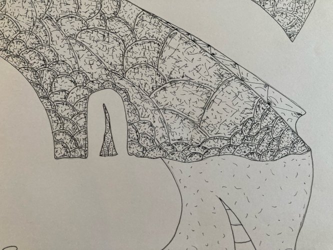 Dessin  Abstrait Encre Sur Papier abstraction 1980 À Identifier Grotte
