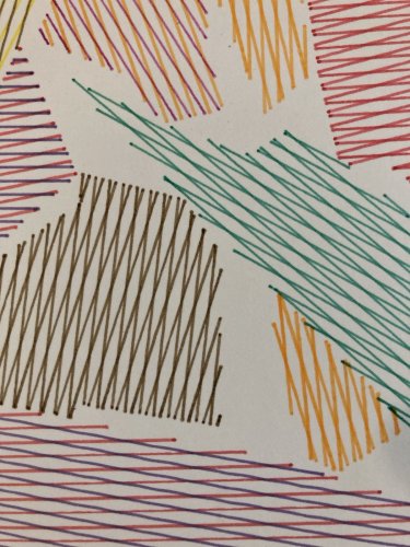 Dessin  Abstrait Encre Sur Papier abstraction 1980 Anamorphose Cubiste Art