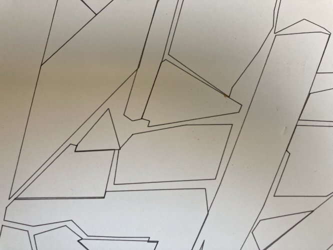 Dessin  Abstrait Encre Sur Papier abstraction 1980 Anamorphose Cubiste Art