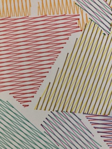 Dessin  Abstrait Encre Sur Papier abstraction 1980 Anamorphose Cubiste Art