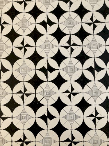 Dessin  Abstrait Encre Sur Papier abstraction 1980 Art Anamorphose Cubiste