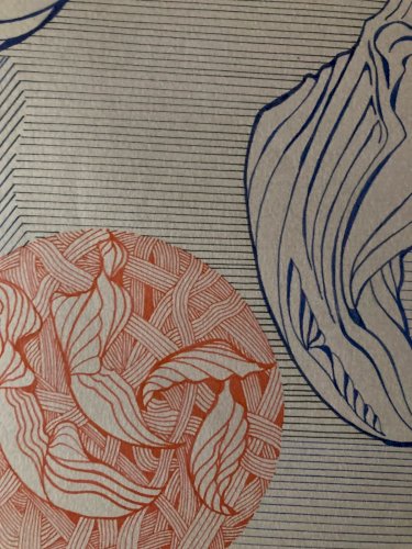 Dessin  Abstrait Encre Sur Papier abstraction 1981 À Identifier Fleur