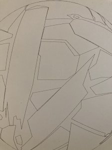 Abstract Drawing Ink On Paper abstraction 1982 Cubist Anamorphosis Art