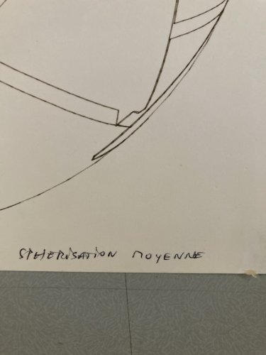 Dessin  Abstrait Encre Sur Papier abstraction 1982 Anamorphose Cubiste Art