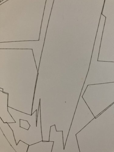 Dessin  Abstrait Encre Sur Papier abstraction 1982 Anamorphose Cubiste Art