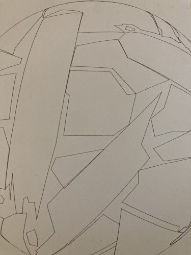 Dessin  Abstrait Encre Sur Papier abstraction 1982 Anamorphose Cubiste Art