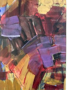 Abstract Drawing Painting on Black Paper 1960 to Identify Abstraction