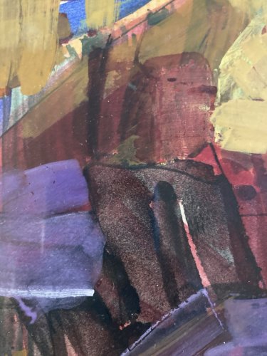 Dessin Abstrait Peinture Sur Papier Noir 1960 A Identifier Abstraction