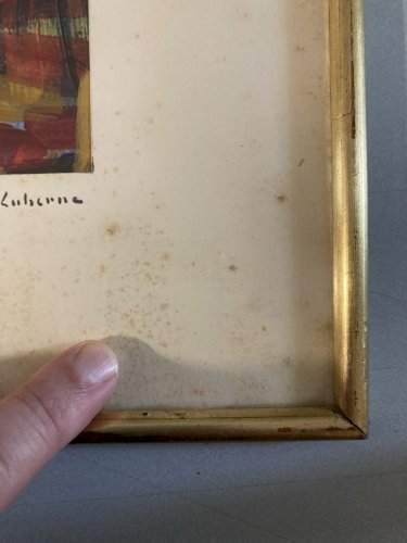 Dessin Abstrait Peinture Sur Papier Noir 1960 A Identifier Abstraction