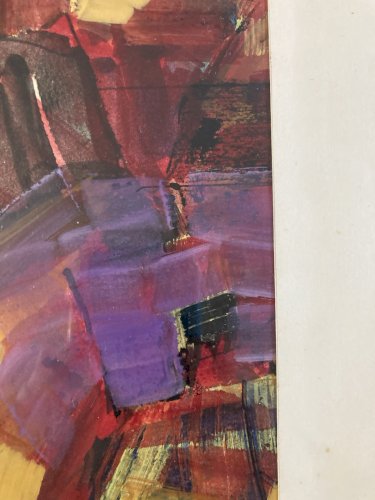 Dessin Abstrait Peinture Sur Papier Noir 1960 A Identifier Abstraction