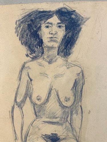 Dessin Alfred Leymarie Nu Crayon Sur Papier Femme Nue Erotique 1920 Art Déco