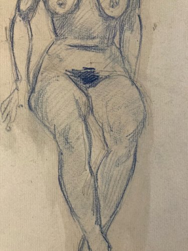 Dessin Alfred Leymarie Nu Crayon Sur Papier Femme Nue Erotique 1920 Art Déco