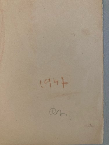 Dessin Ancien 1947 Papier Art Nue Femme Nu Erotique A Identifier Sanguine