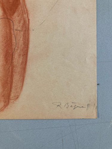 Dessin Ancien Art 1945 Crayon Femme Nu Nue Erotique A Identifier Sanguine