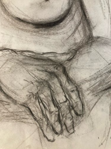 Dessin Ancien Crayon Femme étude classique 1980 À Identifier Erotisme