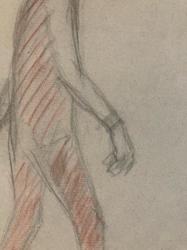 Dessin Ancien Crayon Papier 1920 Homme Expressionniste Expressionnisme Lk