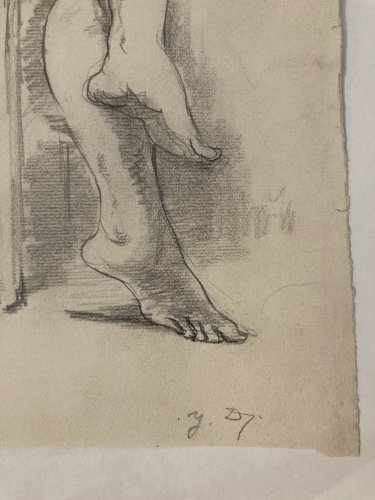 Dessin Ancien Crayon Papier Femme étude classique 1950 A Identifier