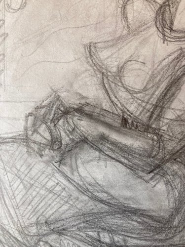 Dessin ancien cubiste Art Mine De Plomb Crayon elisabeth ronget cubisme 1950