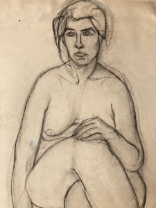 Dessin Ancien étude Crayon Papier Femme Erotique 1950 a identifier