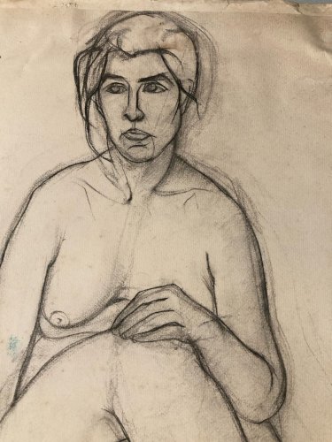 Dessin Ancien étude Crayon Papier Femme Erotique 1950 a identifier