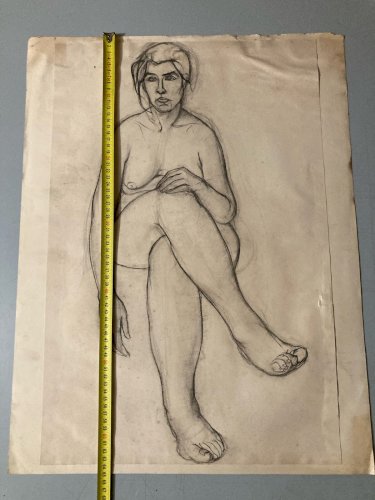 Dessin Ancien étude Crayon Papier Femme Erotique 1950 a identifier