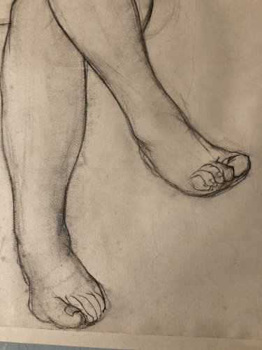Dessin Ancien étude Crayon Papier Femme Erotique 1950 a identifier