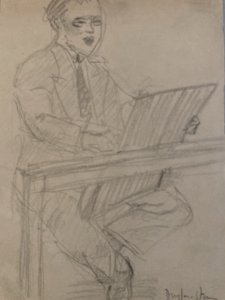 Dessin Ancien Fusain XXe Cours Homme Jean Dreyfus Stern 1930 Art Atelier