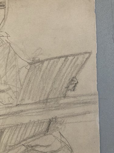 Dessin Ancien Fusain XXe Cours Homme Jean Dreyfus Stern 1930 Art Atelier