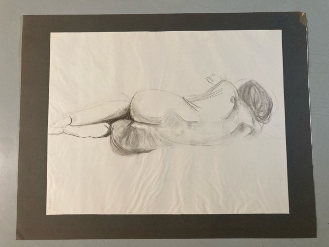 Dessin Ancien Nu Crayon Femme Nue Erotique À Identifier Erotisme 1980